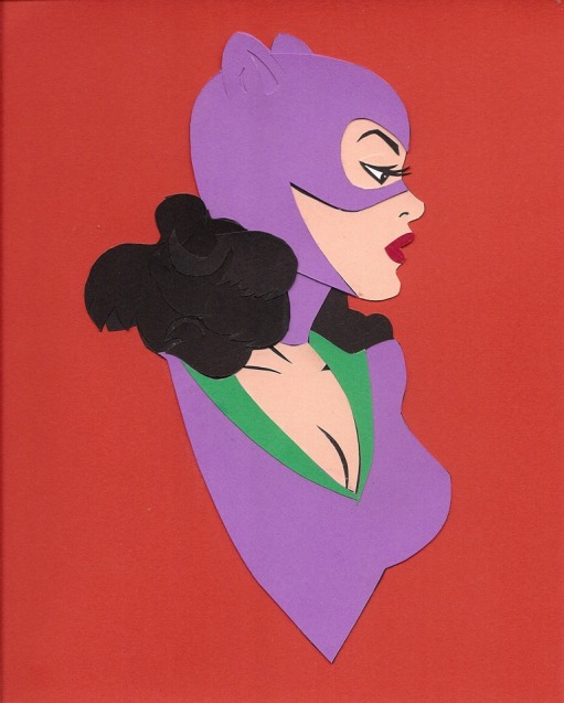 Catwoman by John Rozum Cut paper 8" x 10" (10.5" x 12.5" w/ frame) $100