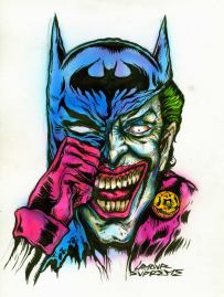 Jokebat Portrait by L'Amour Supreme Ink and acrylics 8" x 11" $600